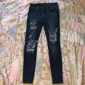 American Eagle Stretchy Dark Wash Skinny Jeans